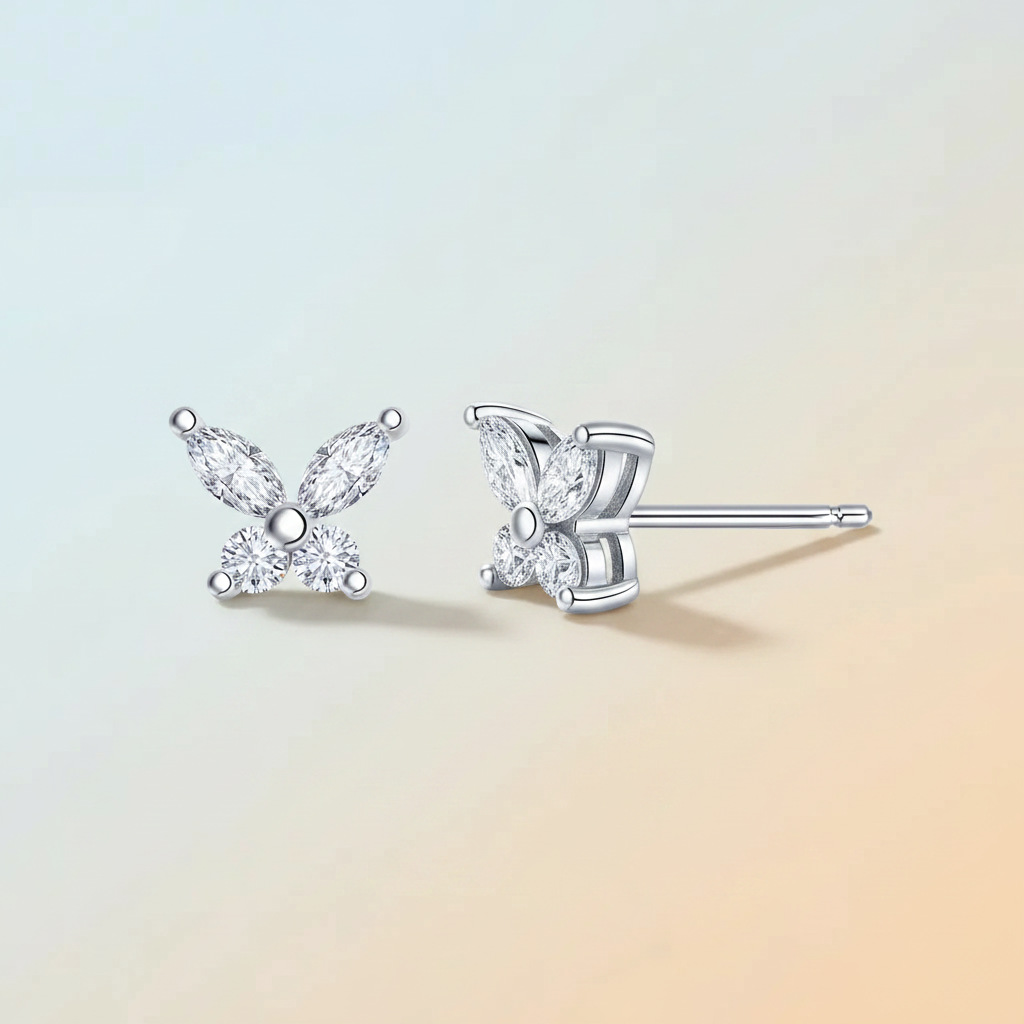 S925 Silver Moissanite Stud Earrings