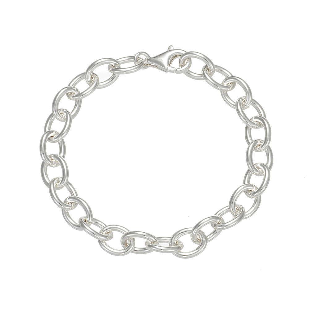 S925 Sterling Silver Heavy Industry Circle Bracelet