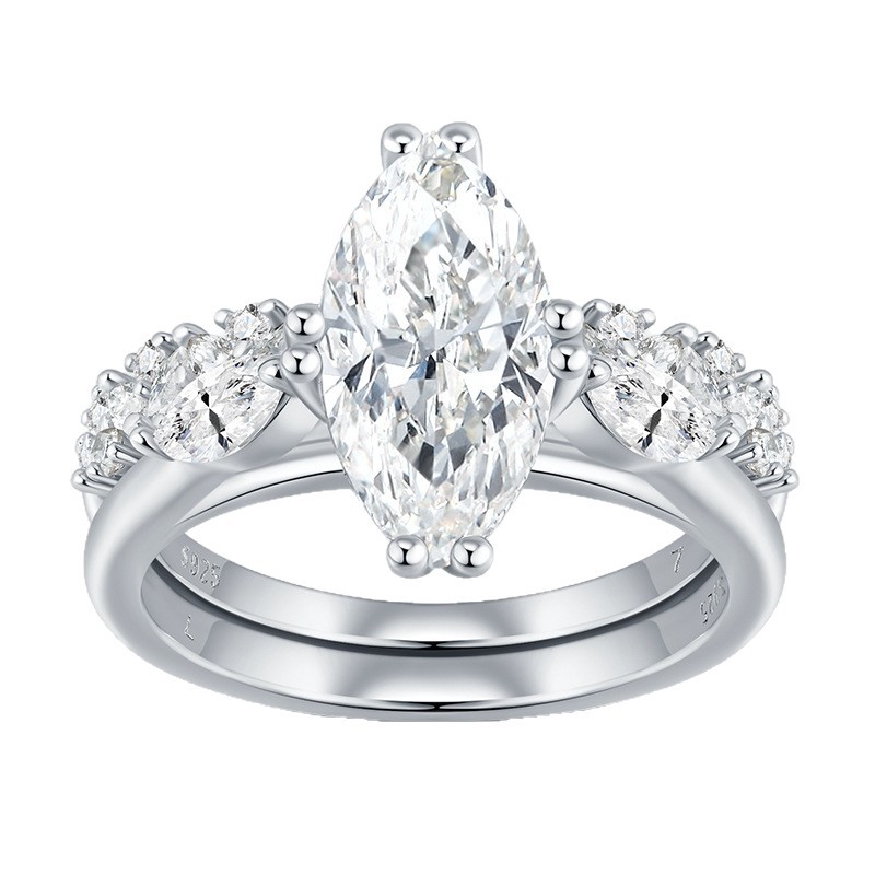 S925 Silver Stackable Moissanite Ring