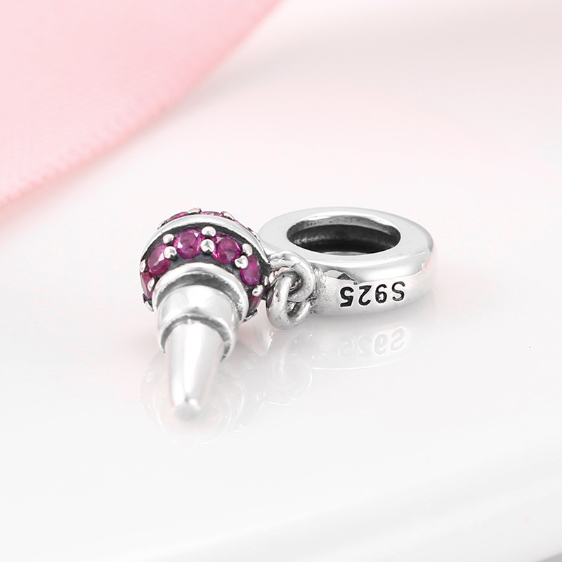 S925 Sterling Silver Microphone Mouthpiece Zircon Pendant