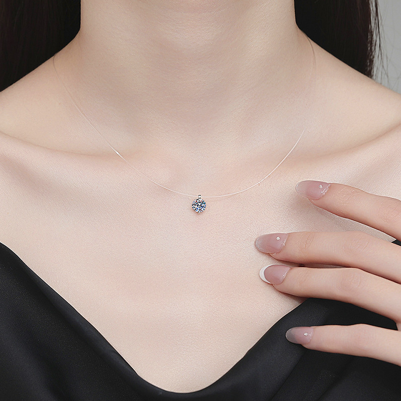 S925 Sterling Silver Moissanite Mermaid Tears Necklace