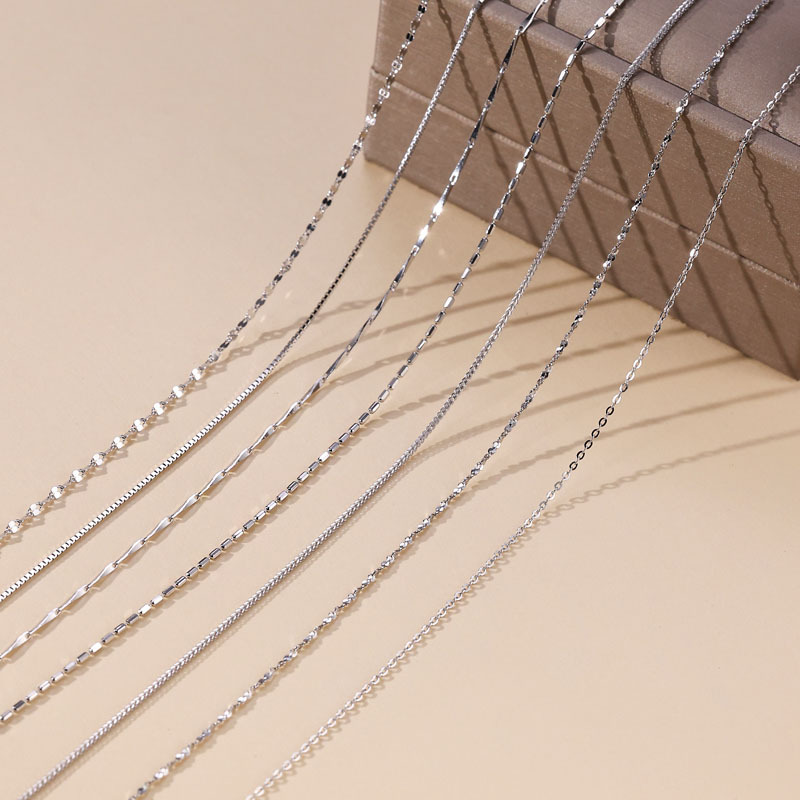 S925 sterling silver plain chain simple DIY single chain