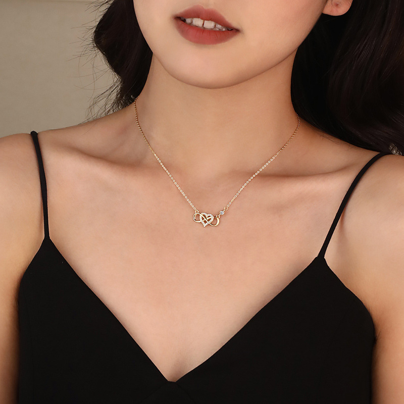 925 Sterling Silver Zircon Figure-8 Necklace