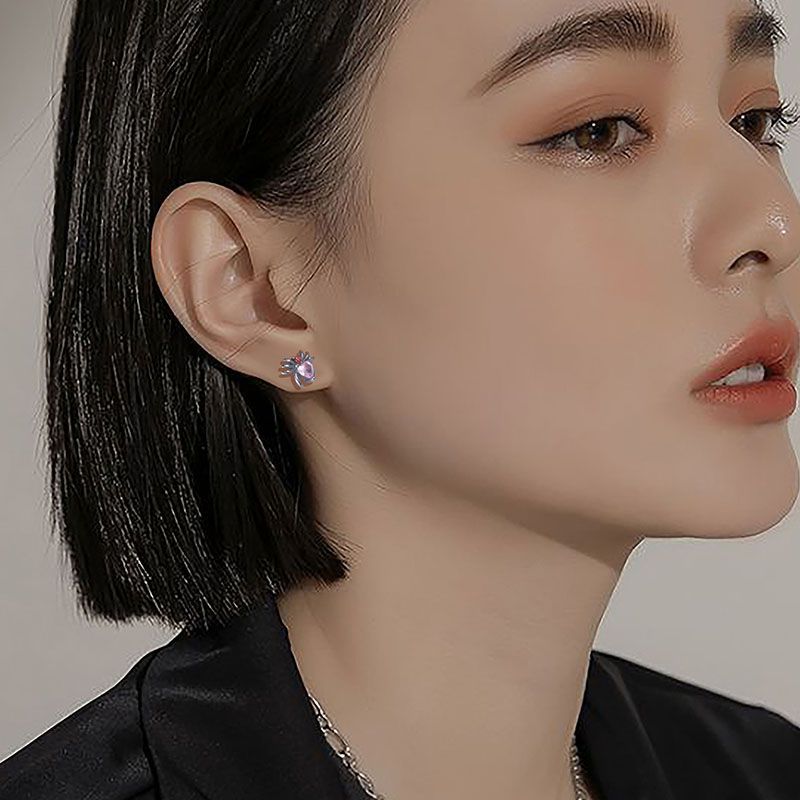 S925 Sterling Silver Halloween Spider Ear Cuff with Micro-set Zirconia