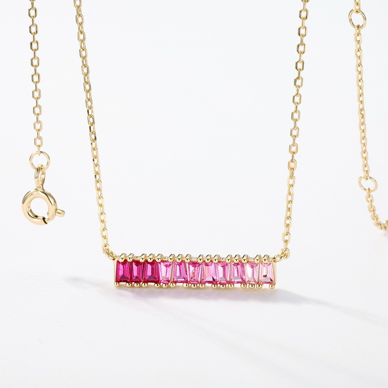 S925 Sterling Silver Bohemian Rainbow Necklace