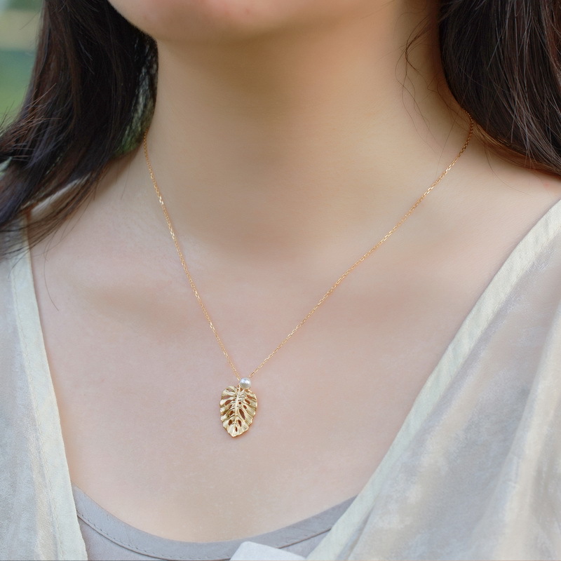 S925 Sterling Silver Leaf Pendant Necklace