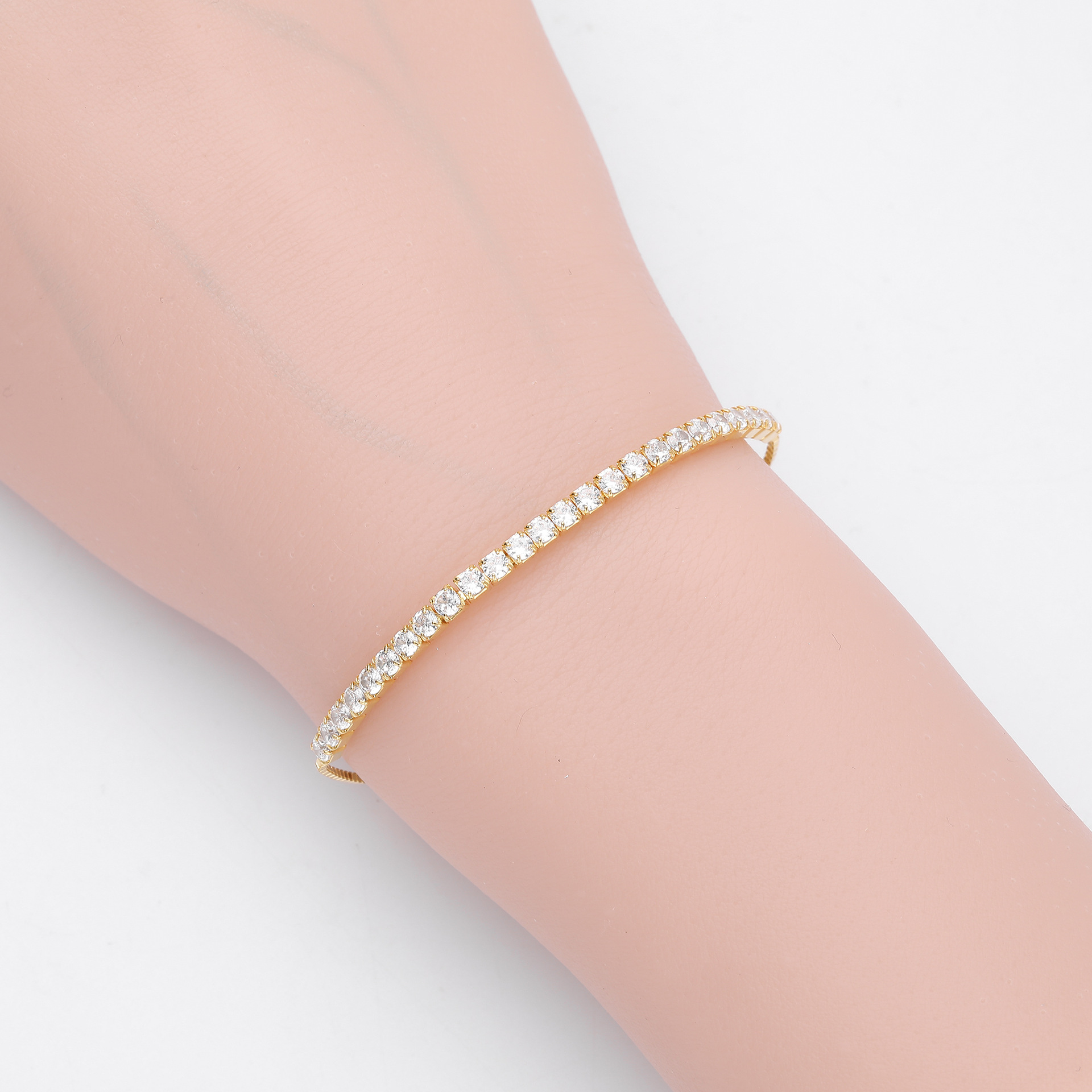 S925 Sterling Silver Diamond-Accented Bracelet