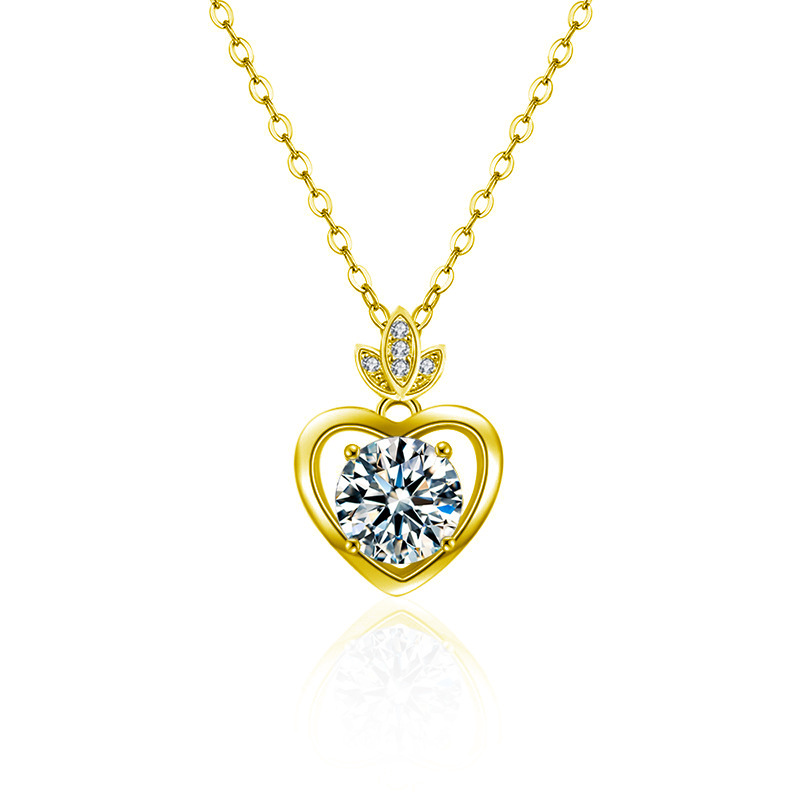 S925 Sterling Silver Moissanite Four-Claw Pendant Necklace