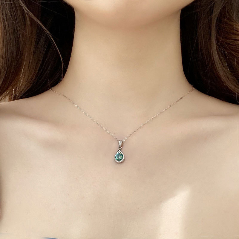 S925 Sterling Silver Moissanite Water Drop Necklace