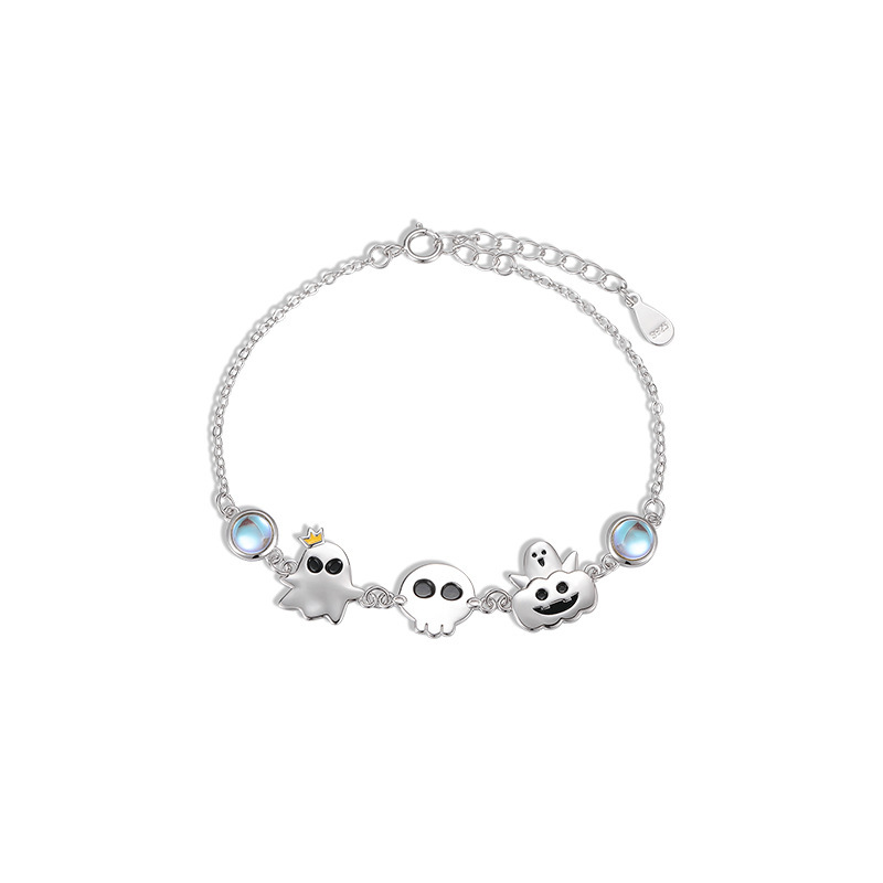 S925 Silver Halloween Ghost Bracelet