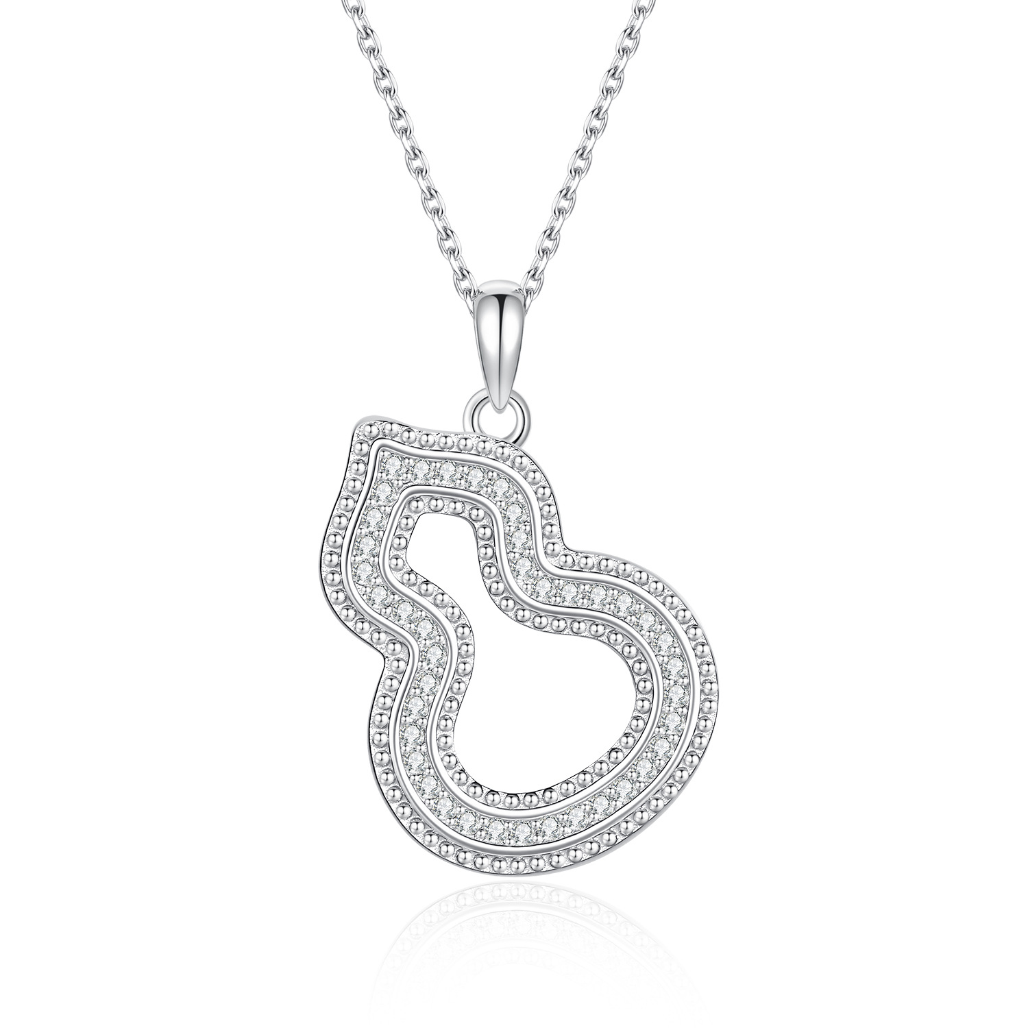 S925 Sterling Silver Moissanite Mini Gourd Necklace