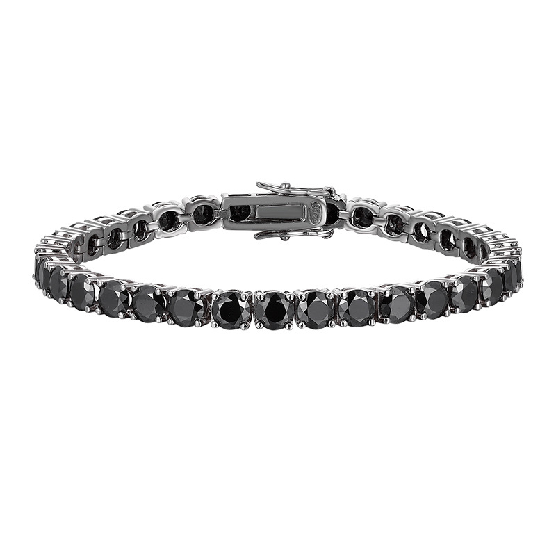 S925 Sterling Silver Black Moissanite Tennis Chain