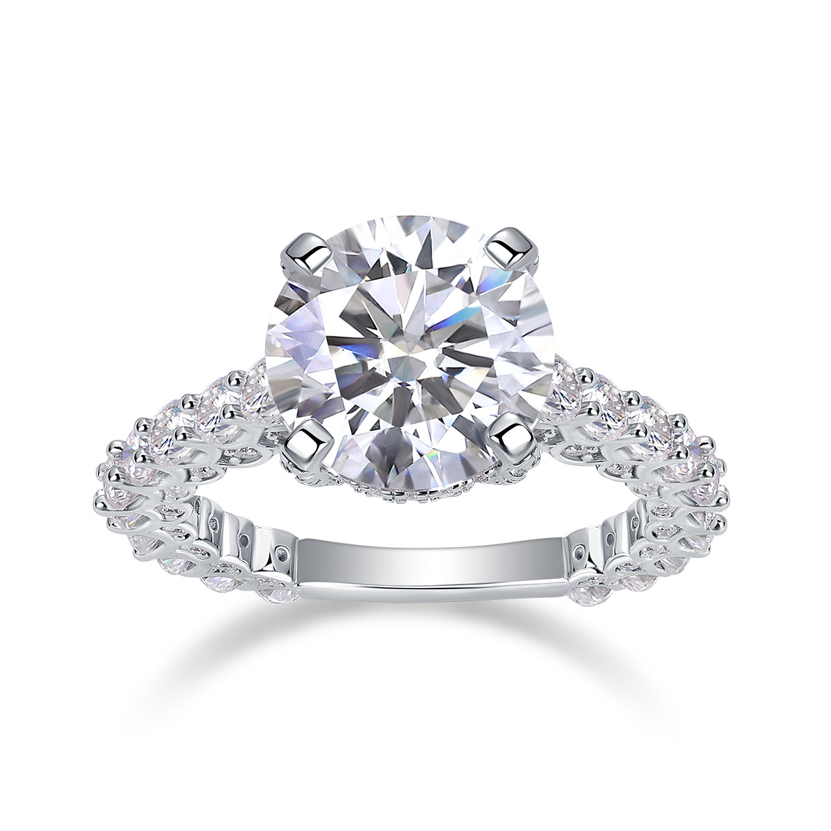 S925 Silver Stackable Moissanite Ring