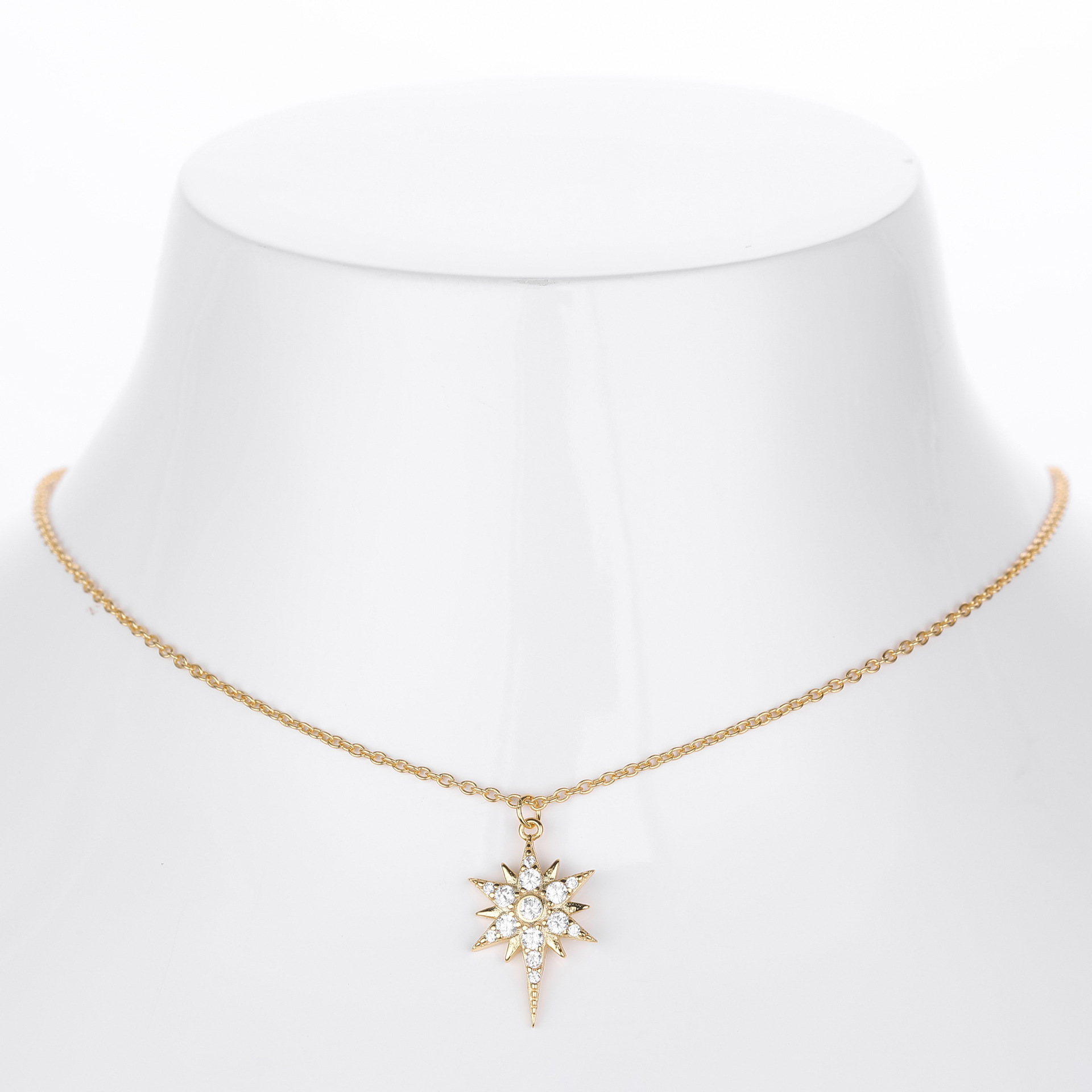 S925 Sterling Silver Zircon Star Necklace