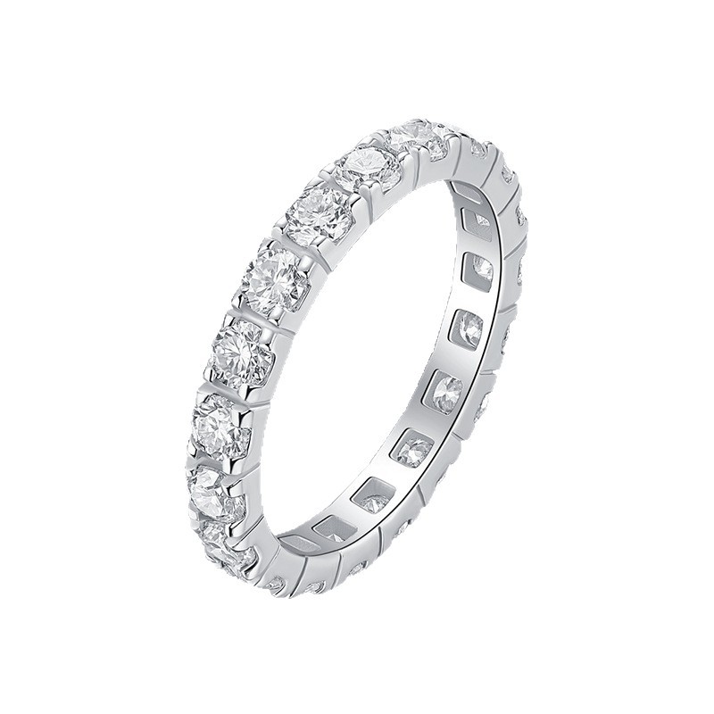 S925 Silver Moissanite Solid-Band Ring