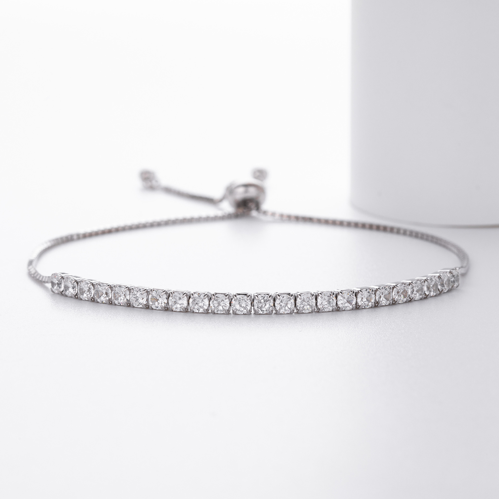 S925 Sterling Silver Diamond-Accented Bracelet