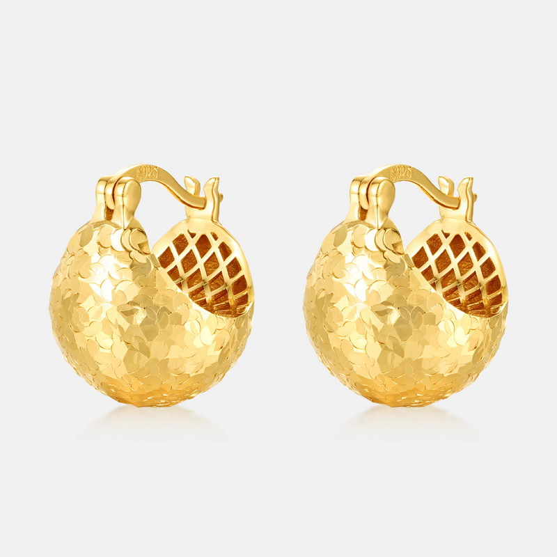 S925 Sterling Silver Gold-Plated Ice Shard Earrings