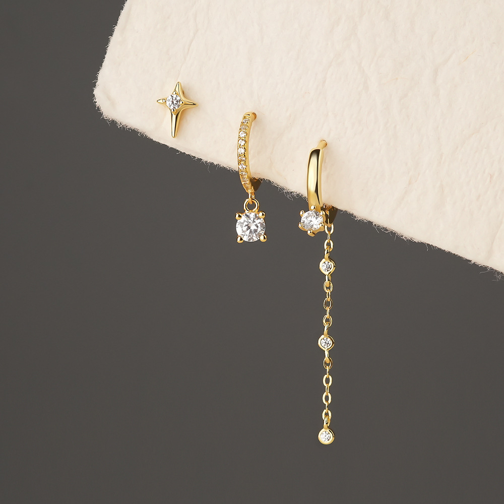 S925 Sterling Silver Planet Zircon Earrings