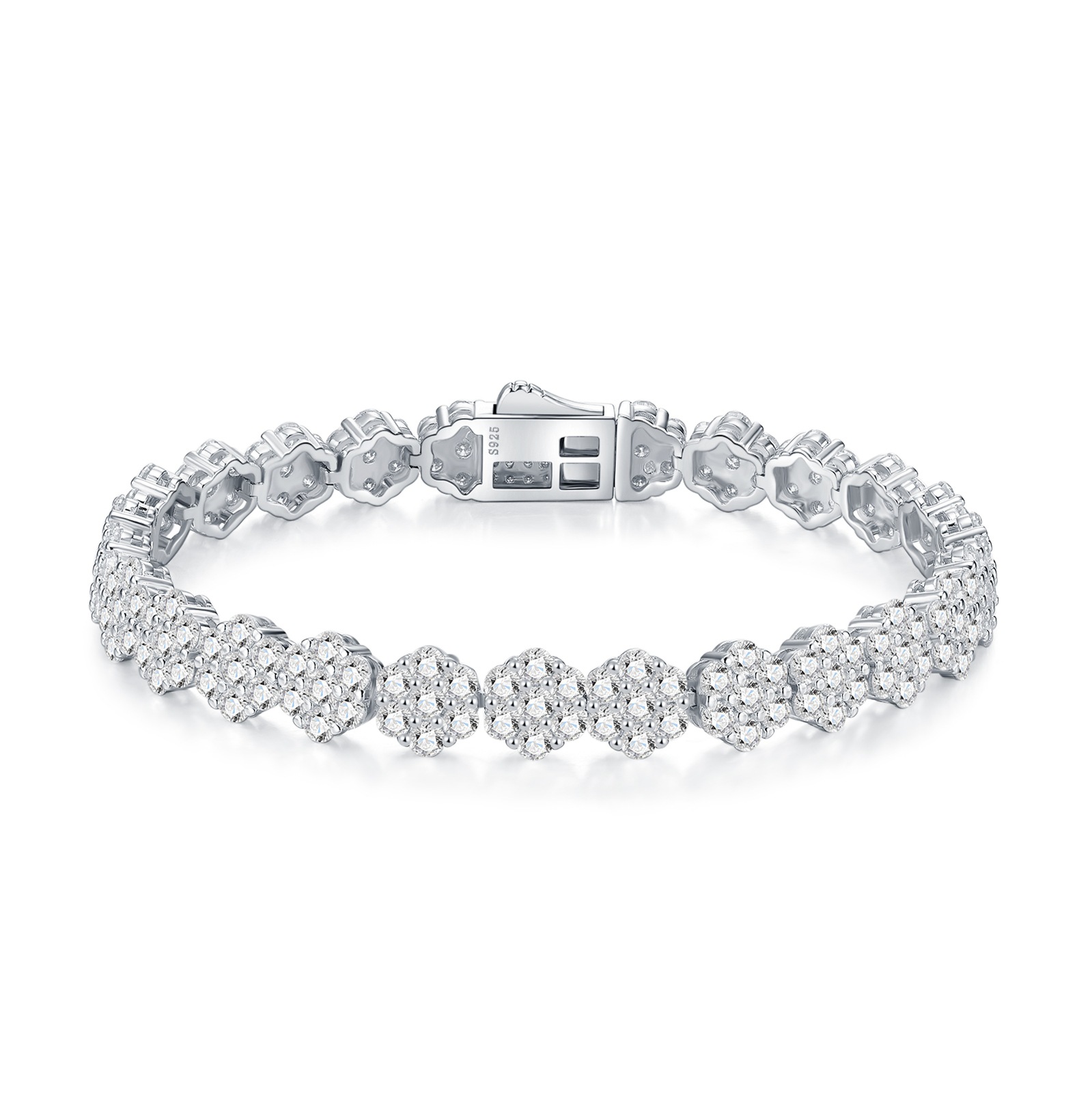 New S925 silver bracelet fully set with moissanite