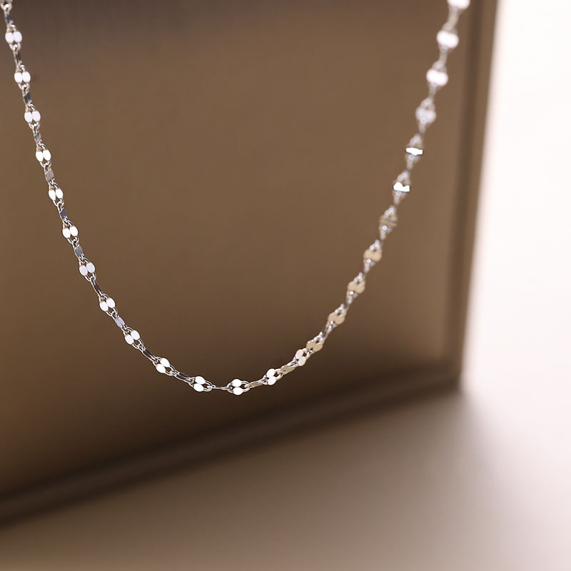 S925 sterling silver plain chain simple DIY single chain