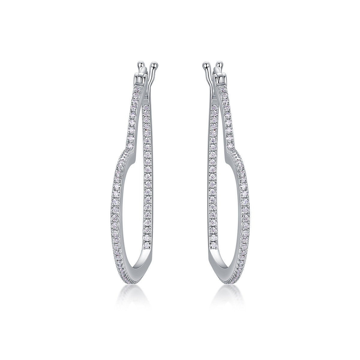 S925 Silver Heart-Shaped Moissanite Earrings