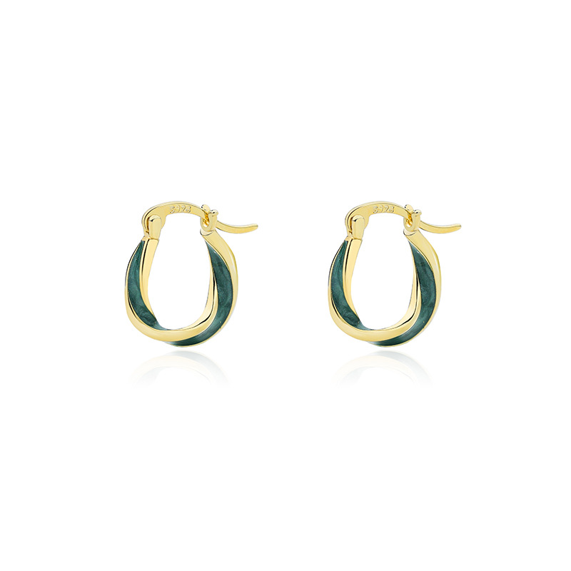 925 Sterling Silver Irregular Enamel-Drip Earrings