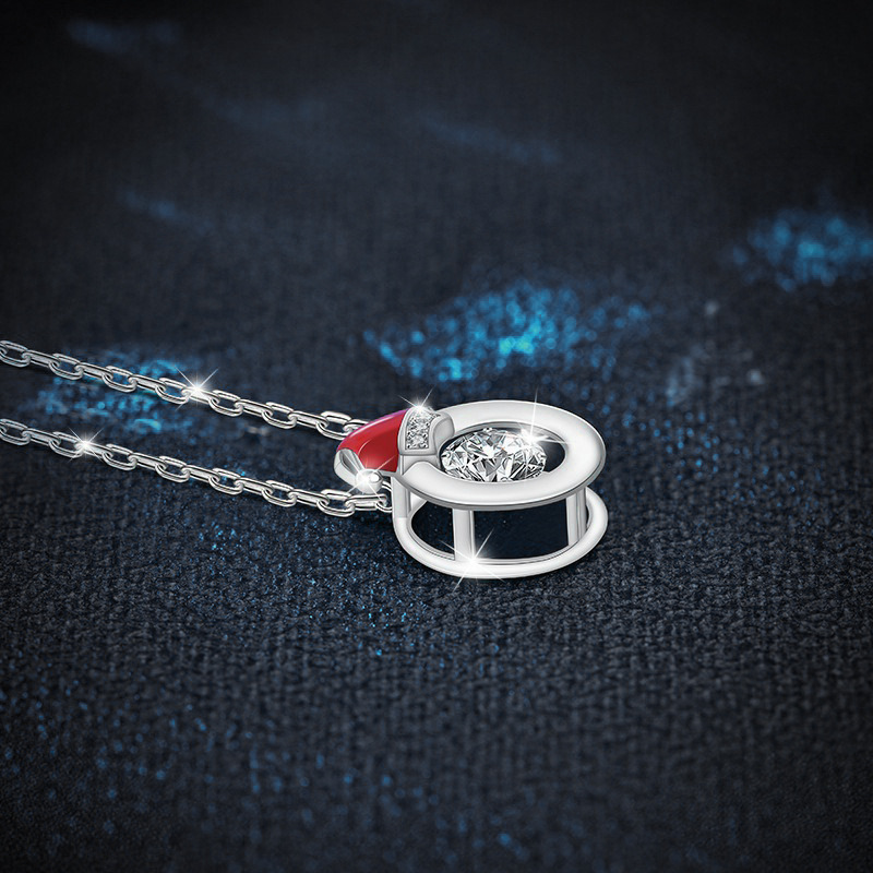 S925 Sterling Silver Moissanite Christmas Necklace