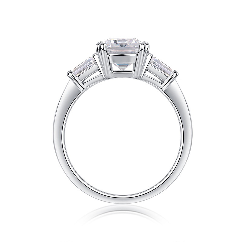 S925 Silver Statement Moissanite Stackable Ring