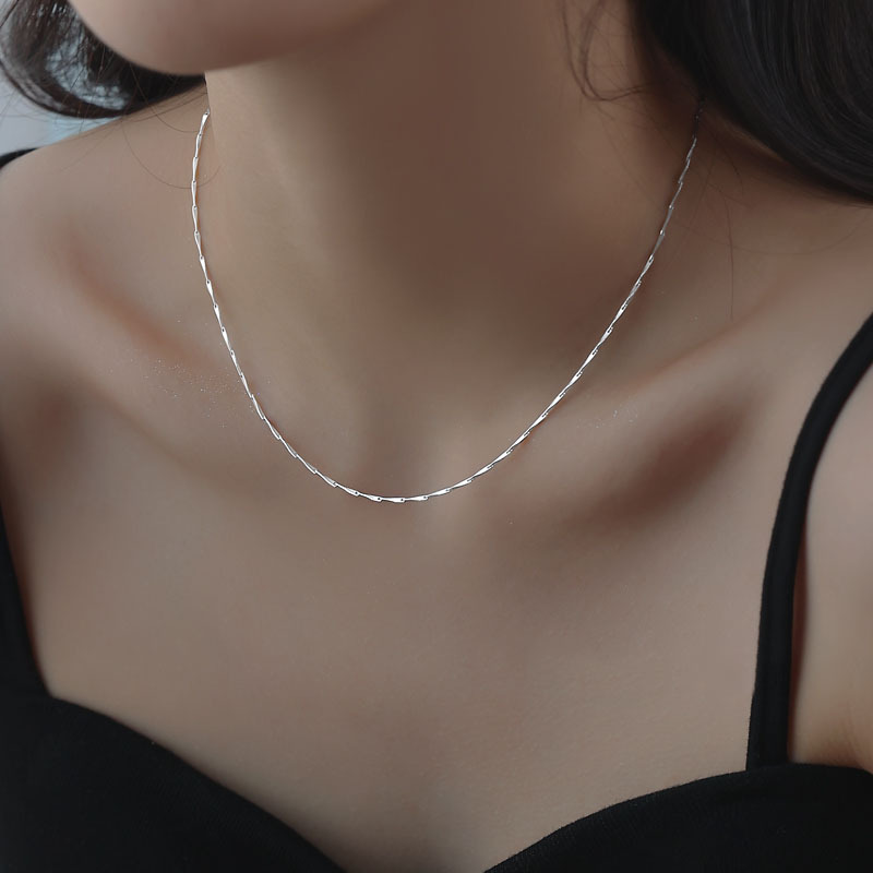 S925 sterling silver plain chain simple DIY single chain