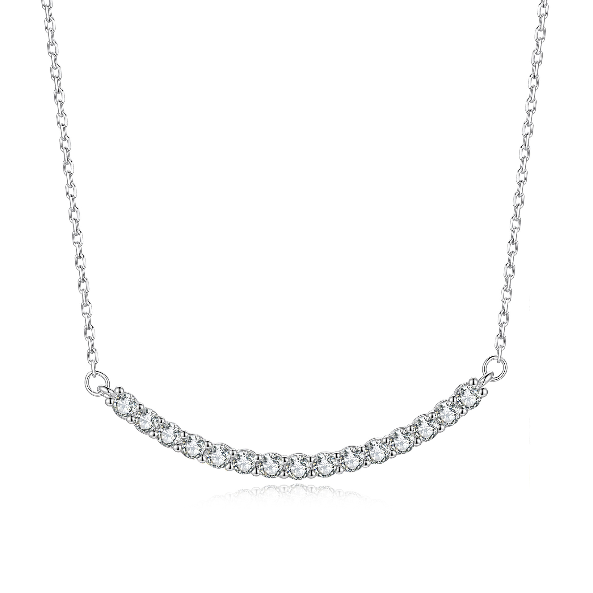 S925 Sterling Silver "Smile" Moissanite Necklace