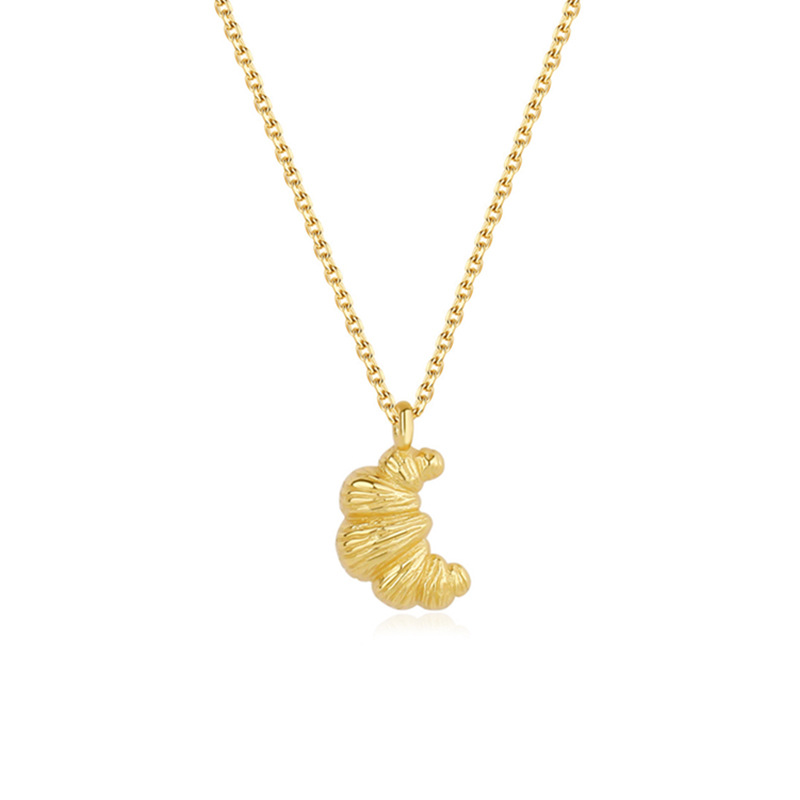 S925 Sterling Silver Croissant Necklace Set