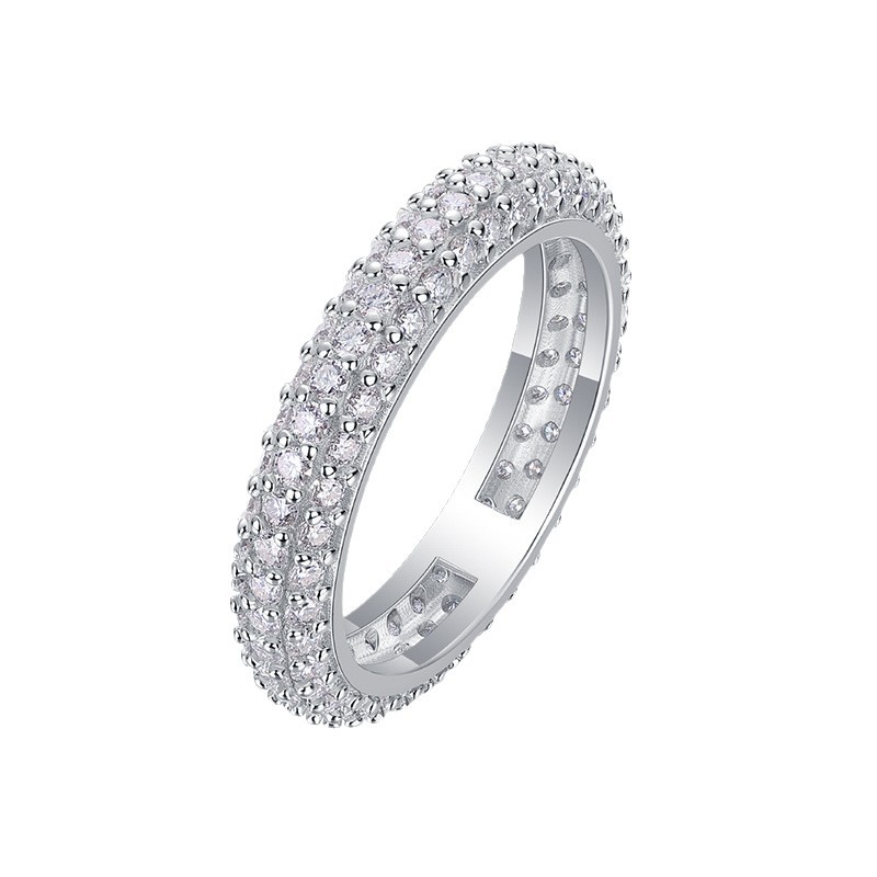 S925 Sterling Silver Moissanite Solid-Band Ring