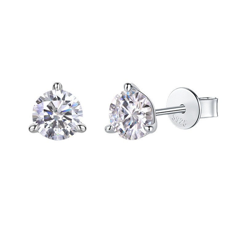 S925 Silver Moissanite Stud Earrings