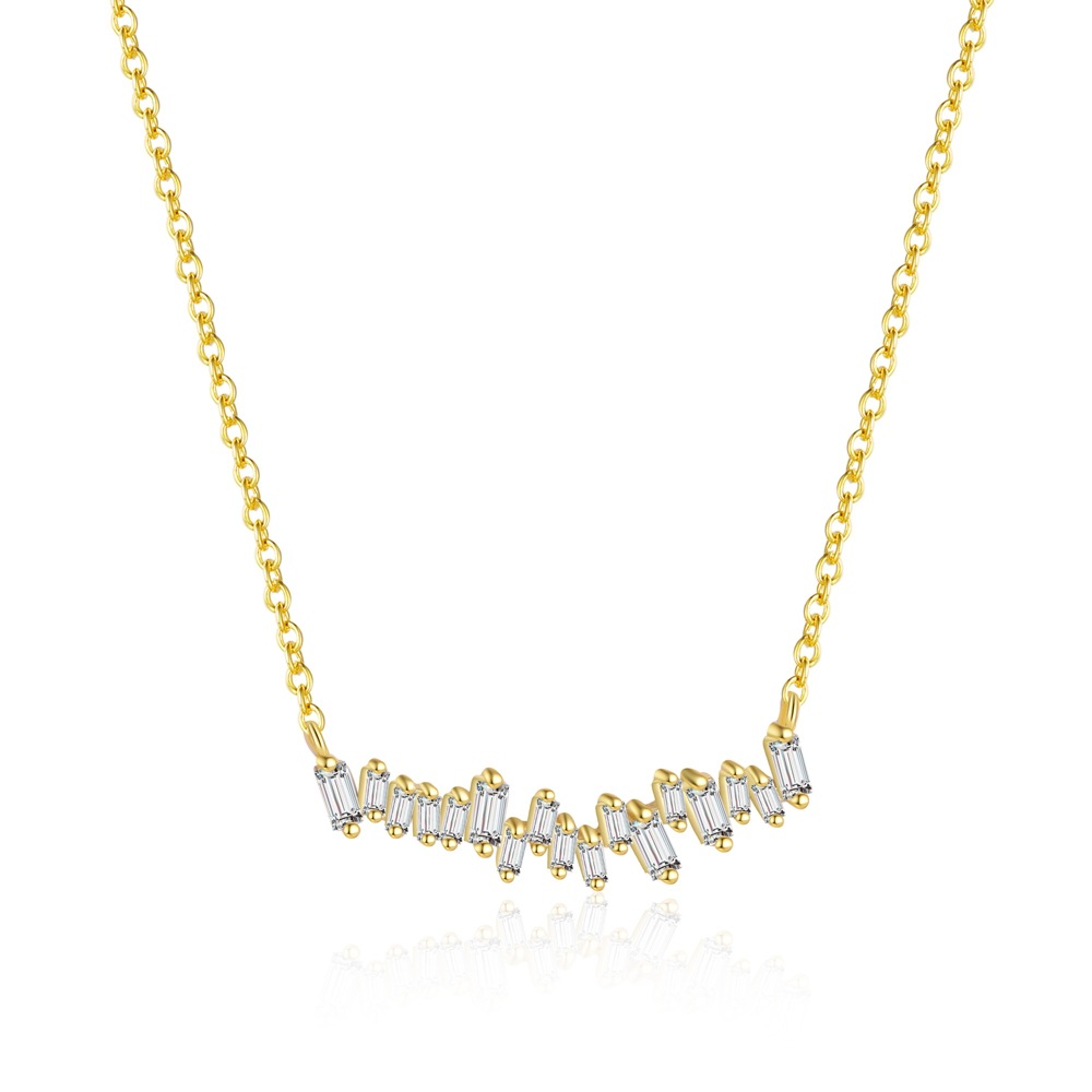 S925 Sterling Silver Necklace with Micro-set Sparkling Zirconia