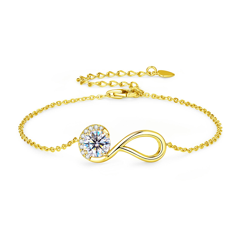 S925 Sterling Silver Symbol Moissanite Bracelet