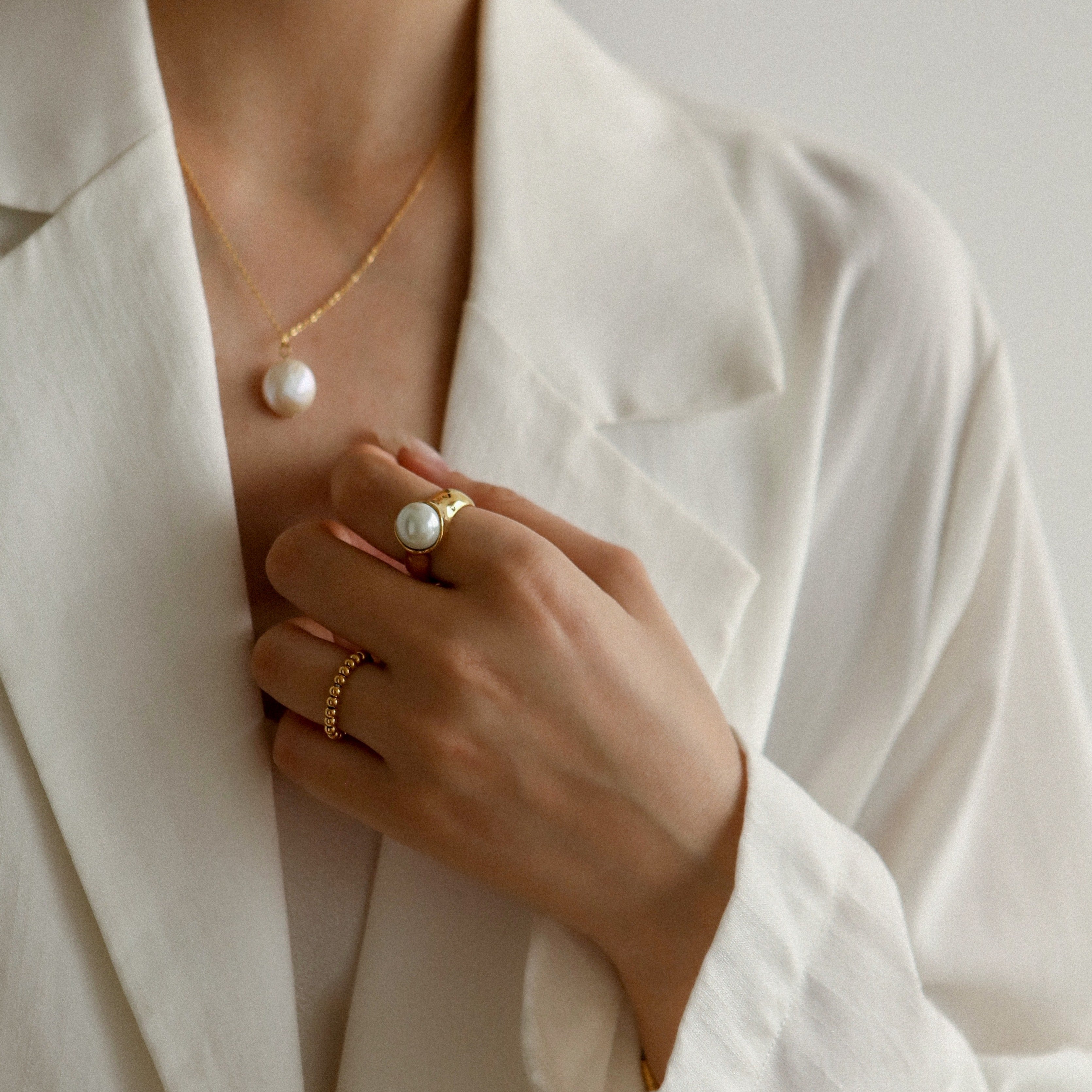Vintage Pearl Signet Ring