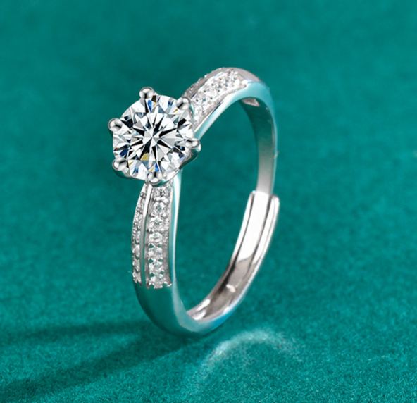 S925 Sterling Silver My Better Half Moissanite Ring