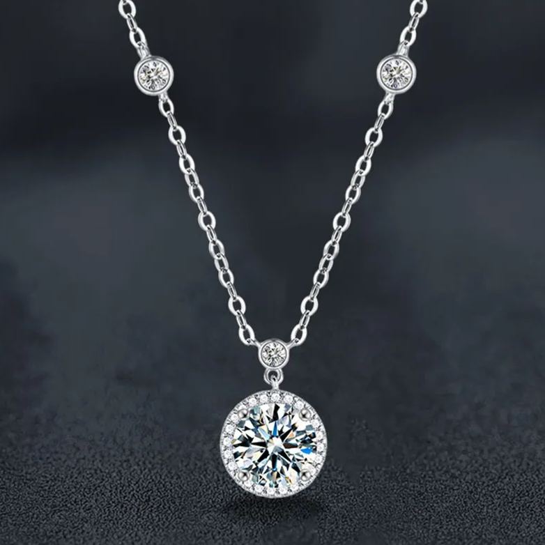 S925 Sterling Silver Moissanite Star Rock Candy Necklace