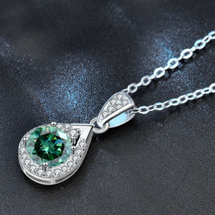 S925 Sterling Silver Moissanite Water Drop Necklace