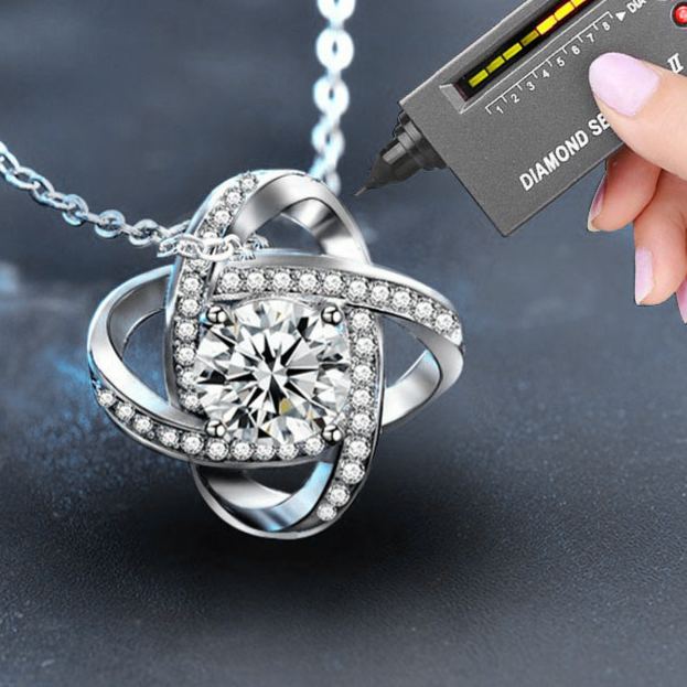 S925 Sterling Silver Moissanite Four-Leaf Clover Pendant Necklace