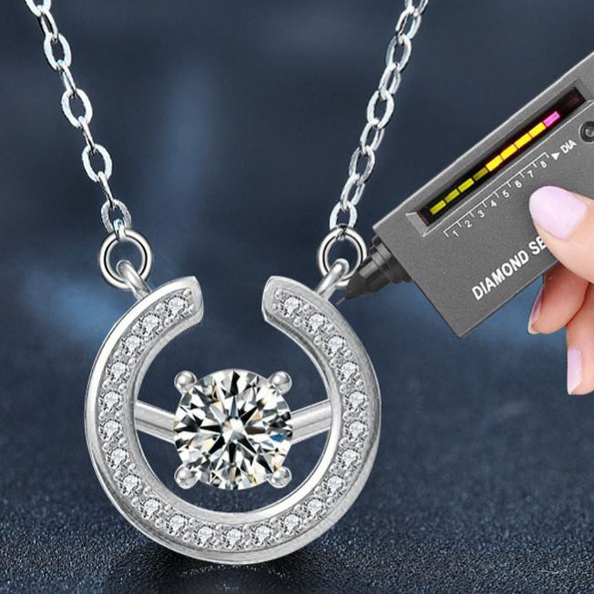 S925 Sterling Silver Moissanite Simple Ring Pendant  Necklace