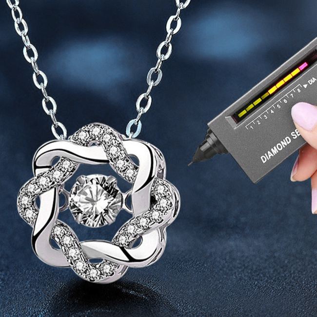 S925 Sterling Silver Moissanite Eight Awn Star Pendant Necklace