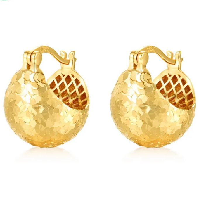 S925 Sterling Silver Gold-Plated Ice Shard Earrings