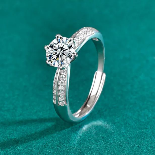 S925 Sterling Silver My Better Half Moissanite Ring