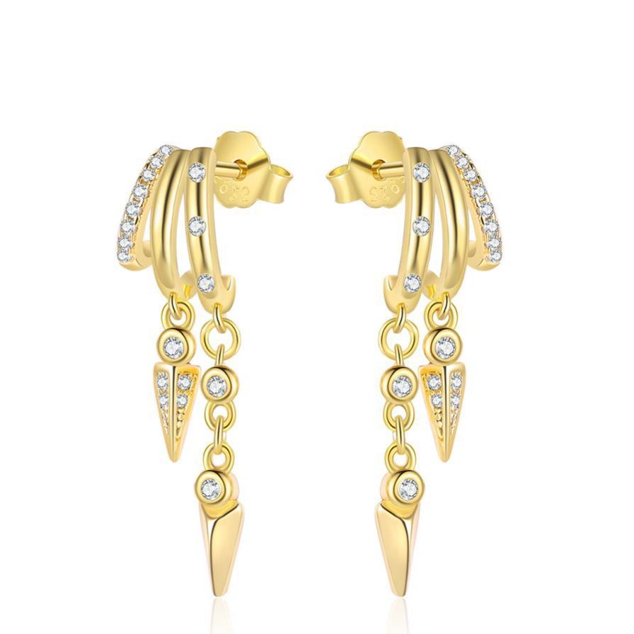 S925 Sterling Silver Zircon Stud Earrings (Ear tips not included)