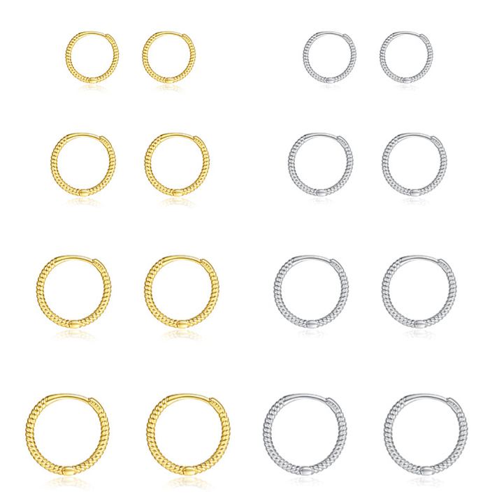 Plain S925 Sterling Silver Hoop Earrings