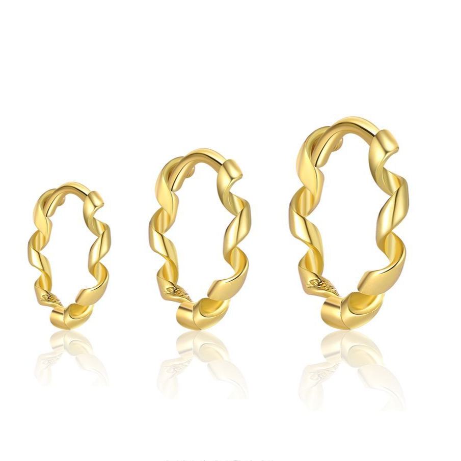 S925 Sterling Silver Round Hoop Earrings