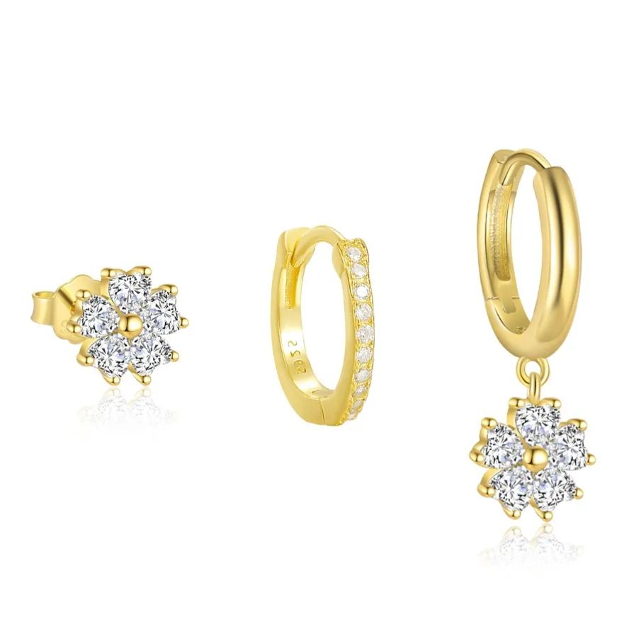 S925 Sterling Silver Earrings Set with Zirconia