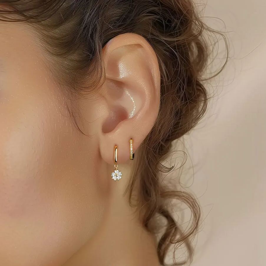 S925 Sterling Silver Earrings Set with Zirconia