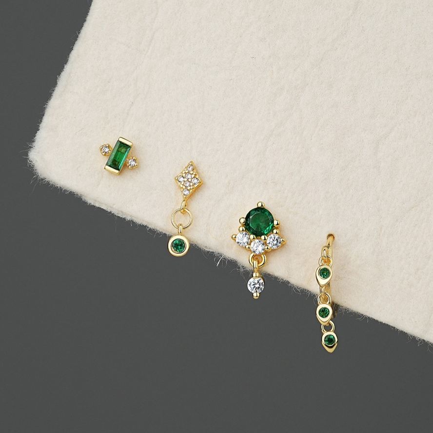 S925 Sterling Silver Zircon Stud Earrings